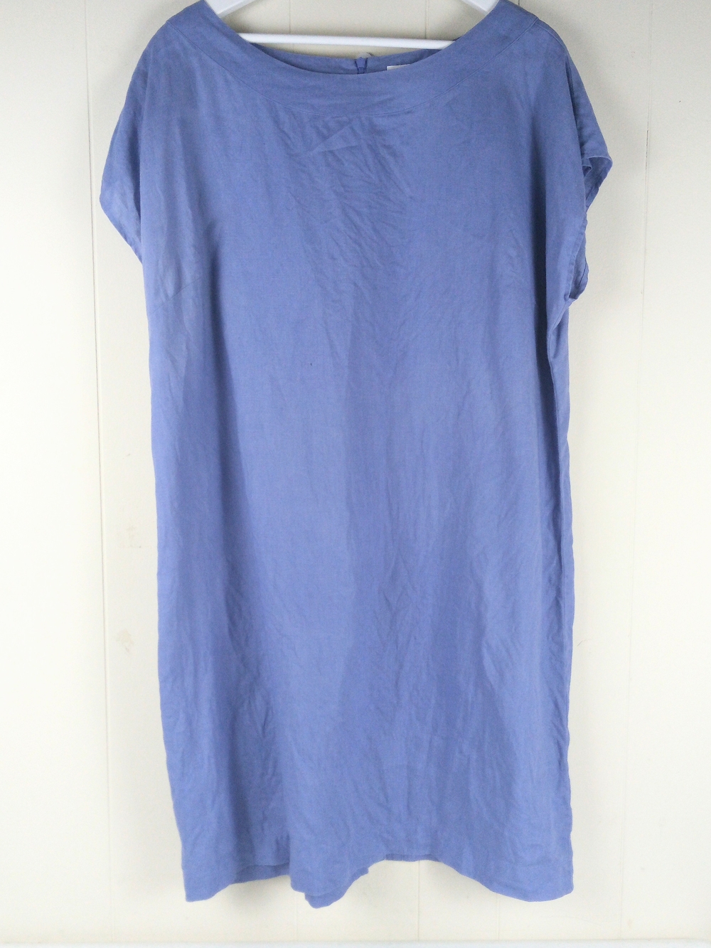 J. Jill Love Linen Casual Lavender Blue Shift Dress Size XL Zip Closure